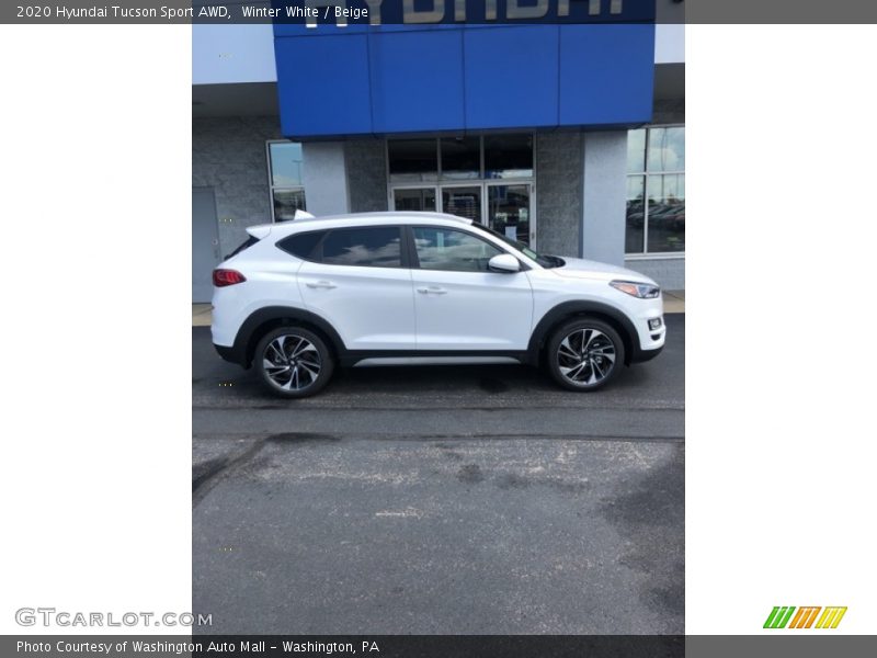 Winter White / Beige 2020 Hyundai Tucson Sport AWD
