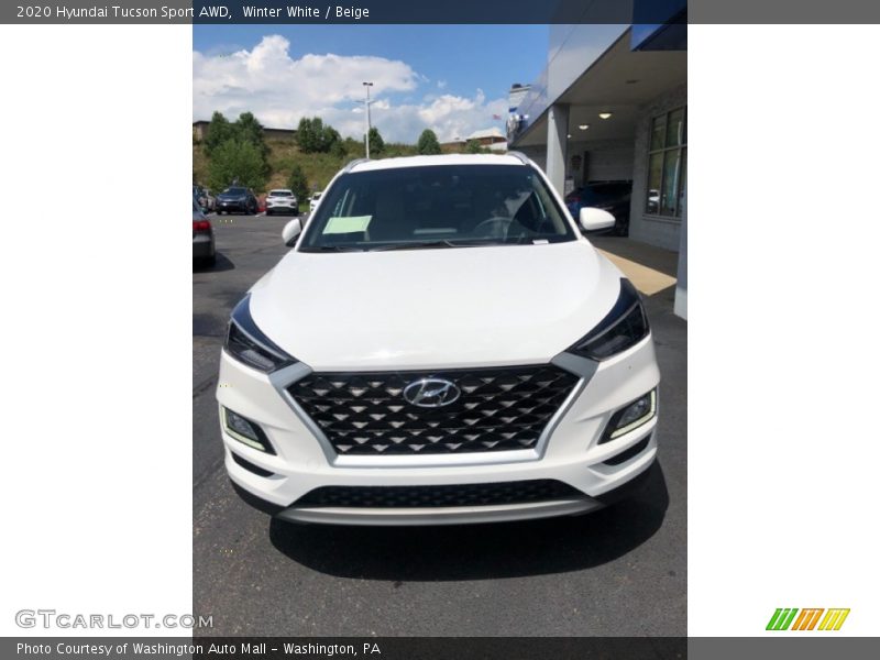Winter White / Beige 2020 Hyundai Tucson Sport AWD