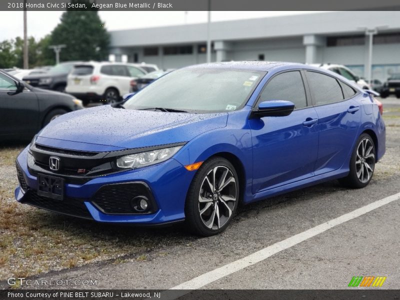 Aegean Blue Metallic / Black 2018 Honda Civic Si Sedan