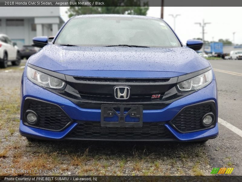 Aegean Blue Metallic / Black 2018 Honda Civic Si Sedan