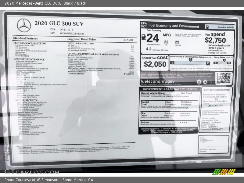 Black / Black 2020 Mercedes-Benz GLC 300