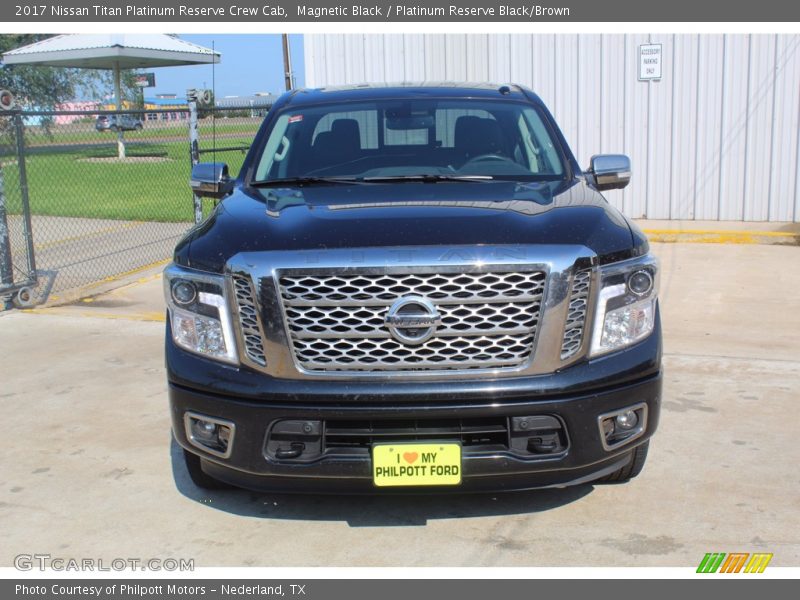Magnetic Black / Platinum Reserve Black/Brown 2017 Nissan Titan Platinum Reserve Crew Cab
