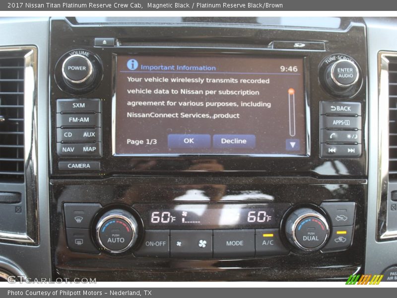 Controls of 2017 Titan Platinum Reserve Crew Cab
