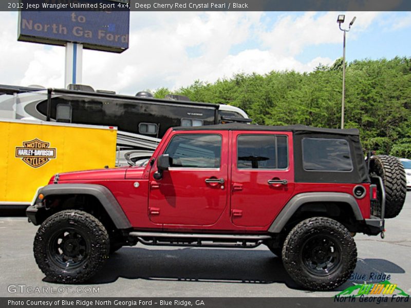 Deep Cherry Red Crystal Pearl / Black 2012 Jeep Wrangler Unlimited Sport 4x4