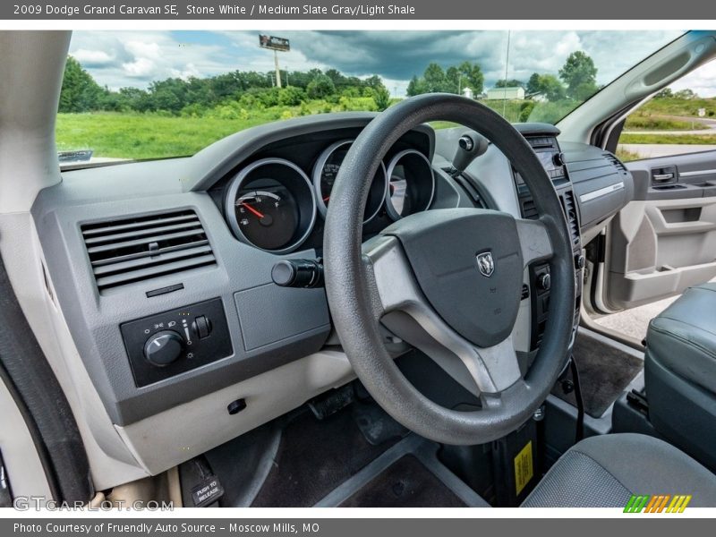 Stone White / Medium Slate Gray/Light Shale 2009 Dodge Grand Caravan SE