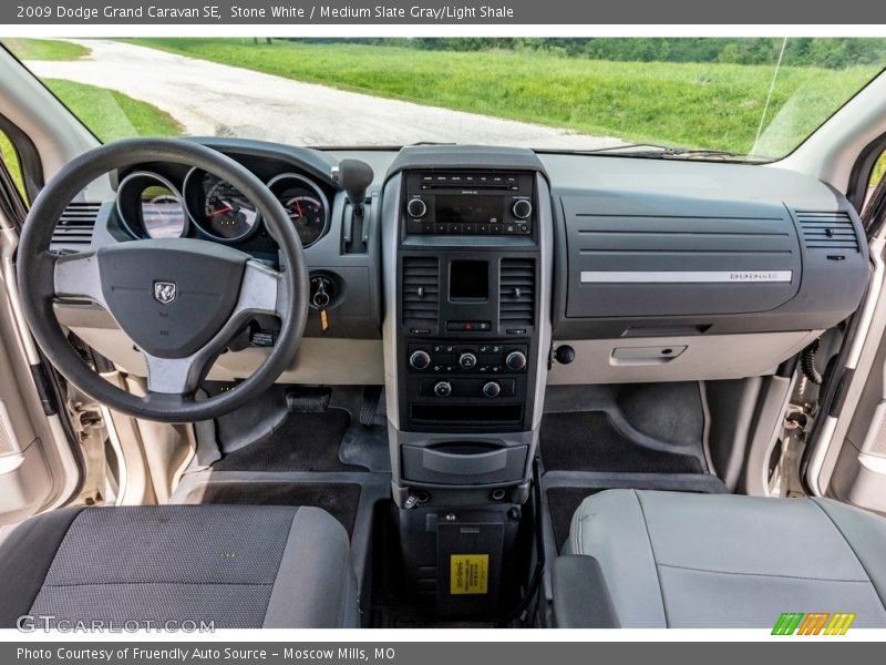 Stone White / Medium Slate Gray/Light Shale 2009 Dodge Grand Caravan SE
