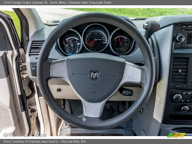 Stone White / Medium Slate Gray/Light Shale 2009 Dodge Grand Caravan SE