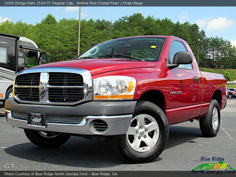 Inferno Red Crystal Pearl / Khaki Beige 2006 Dodge Ram 1500 ST Regular Cab