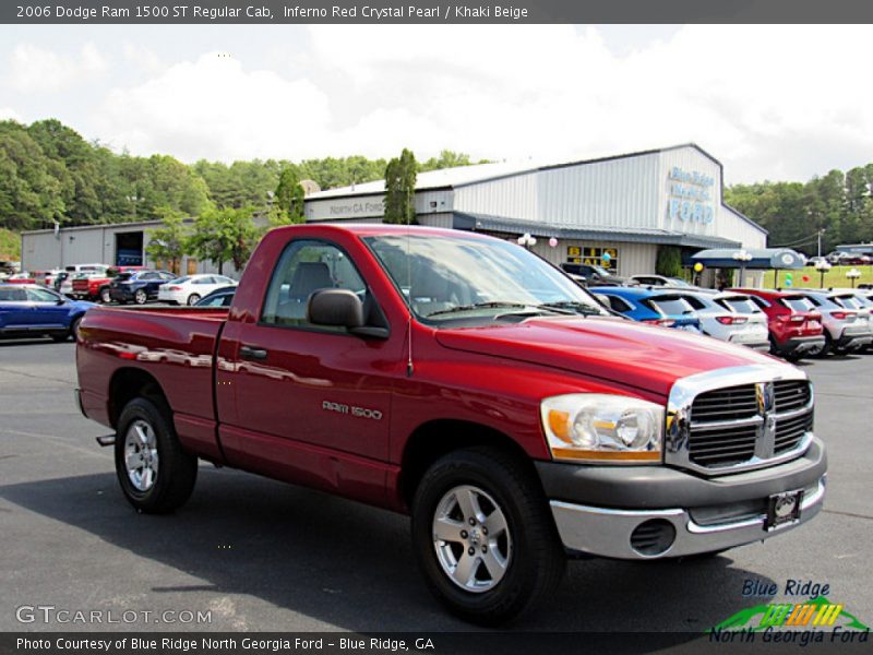 Inferno Red Crystal Pearl / Khaki Beige 2006 Dodge Ram 1500 ST Regular Cab
