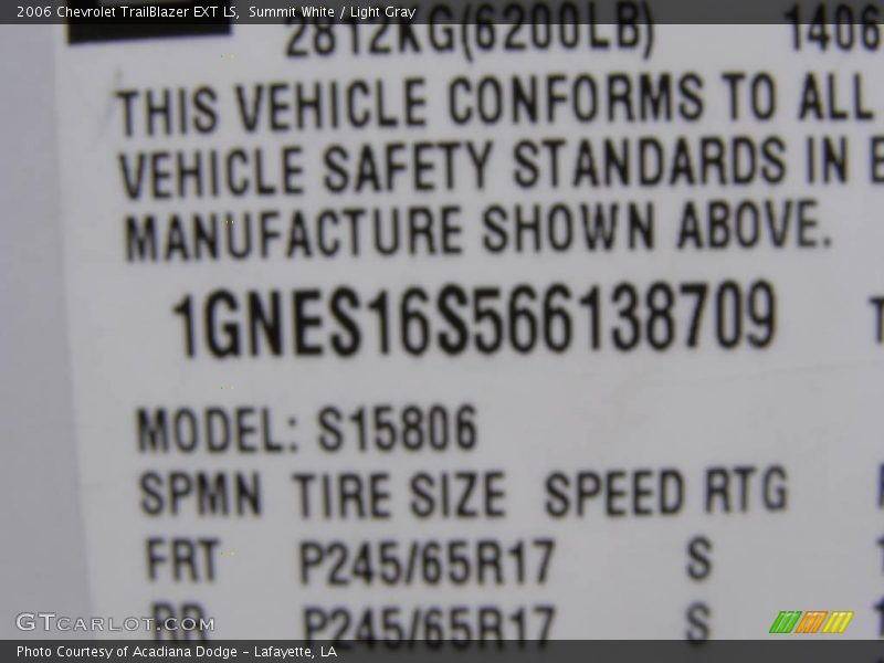Summit White / Light Gray 2006 Chevrolet TrailBlazer EXT LS