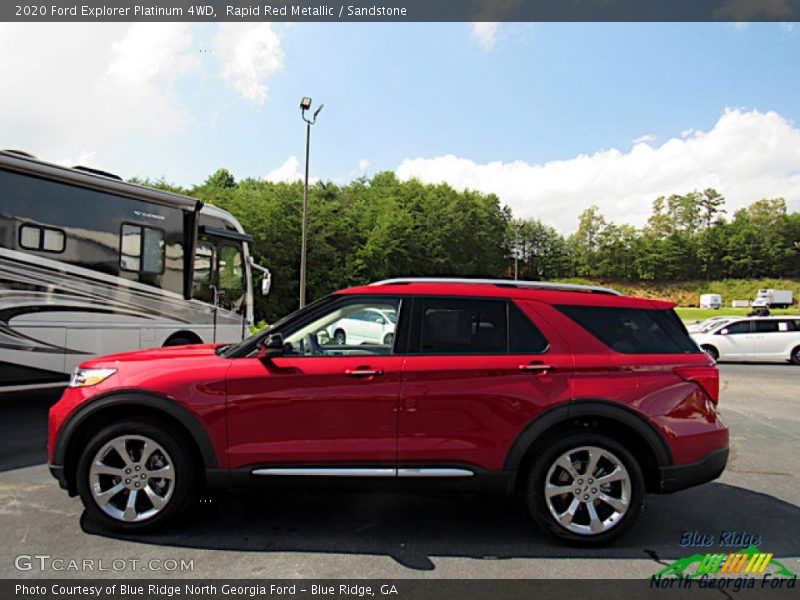 Rapid Red Metallic / Sandstone 2020 Ford Explorer Platinum 4WD