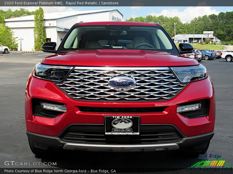 Rapid Red Metallic / Sandstone 2020 Ford Explorer Platinum 4WD