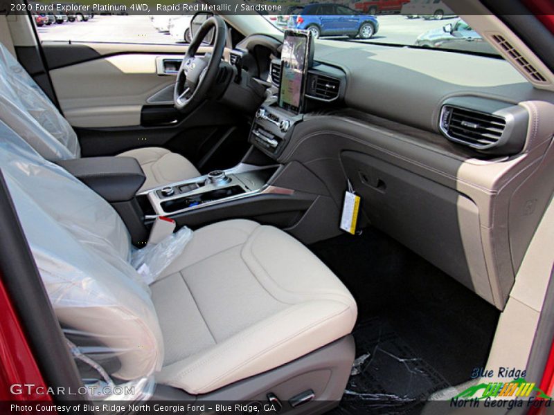 Rapid Red Metallic / Sandstone 2020 Ford Explorer Platinum 4WD