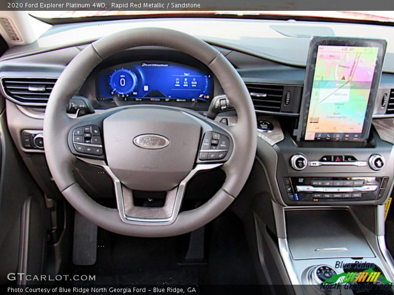 Rapid Red Metallic / Sandstone 2020 Ford Explorer Platinum 4WD