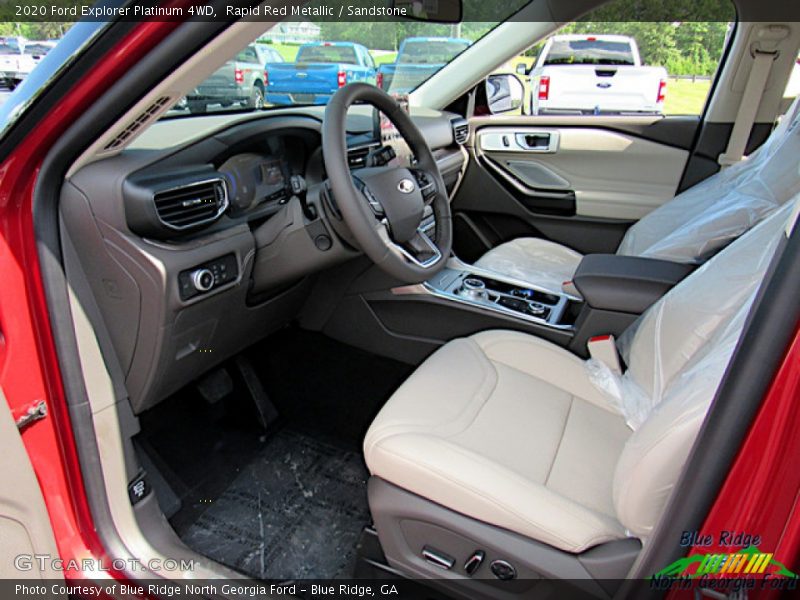 Rapid Red Metallic / Sandstone 2020 Ford Explorer Platinum 4WD