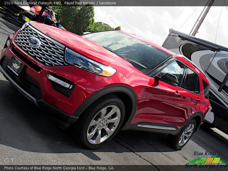 Rapid Red Metallic / Sandstone 2020 Ford Explorer Platinum 4WD
