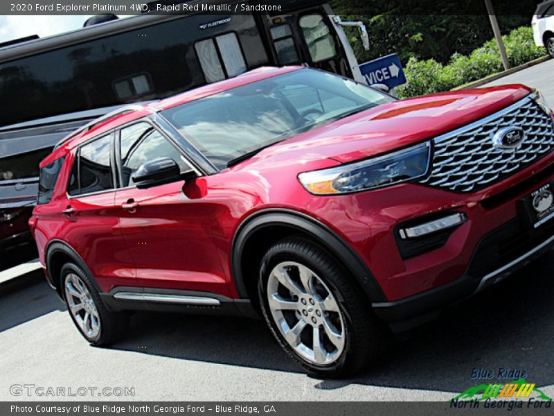Rapid Red Metallic / Sandstone 2020 Ford Explorer Platinum 4WD