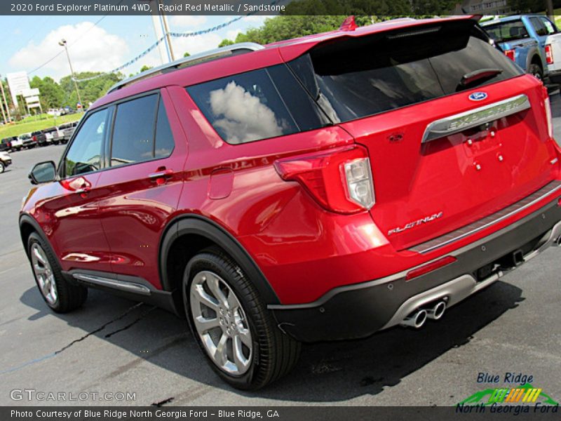 Rapid Red Metallic / Sandstone 2020 Ford Explorer Platinum 4WD