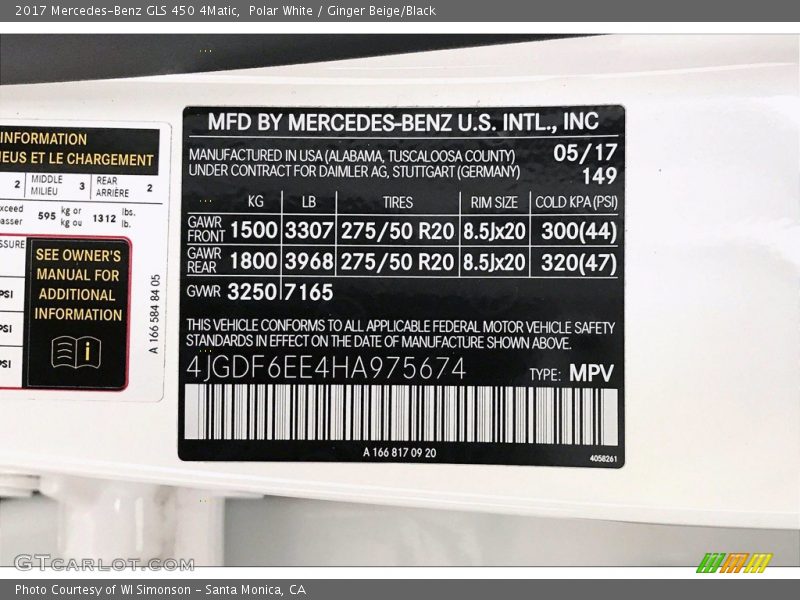 Polar White / Ginger Beige/Black 2017 Mercedes-Benz GLS 450 4Matic