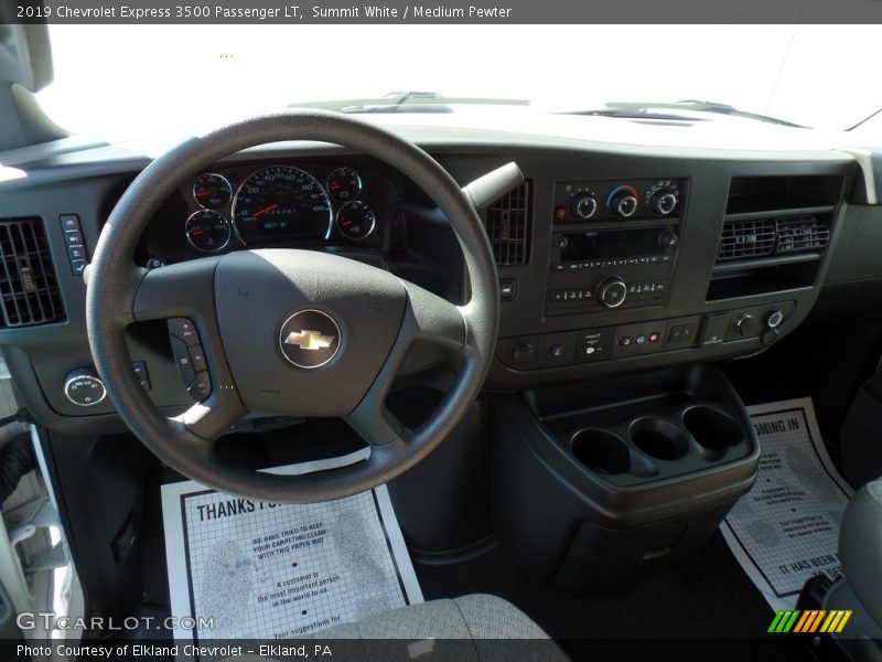 Summit White / Medium Pewter 2019 Chevrolet Express 3500 Passenger LT
