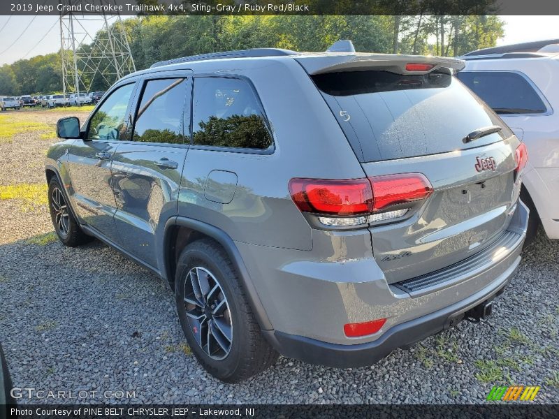 Sting-Gray / Ruby Red/Black 2019 Jeep Grand Cherokee Trailhawk 4x4