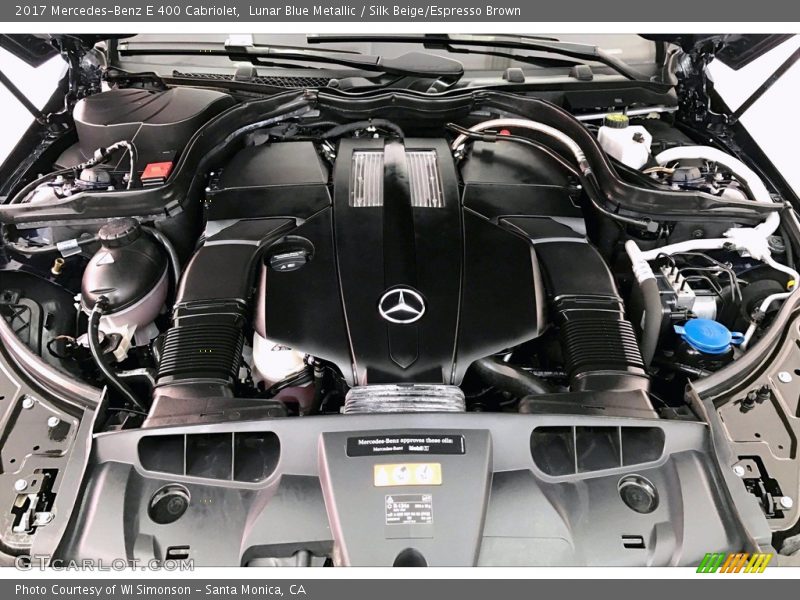 Lunar Blue Metallic / Silk Beige/Espresso Brown 2017 Mercedes-Benz E 400 Cabriolet