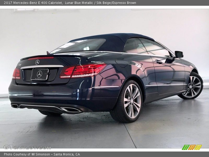 Lunar Blue Metallic / Silk Beige/Espresso Brown 2017 Mercedes-Benz E 400 Cabriolet