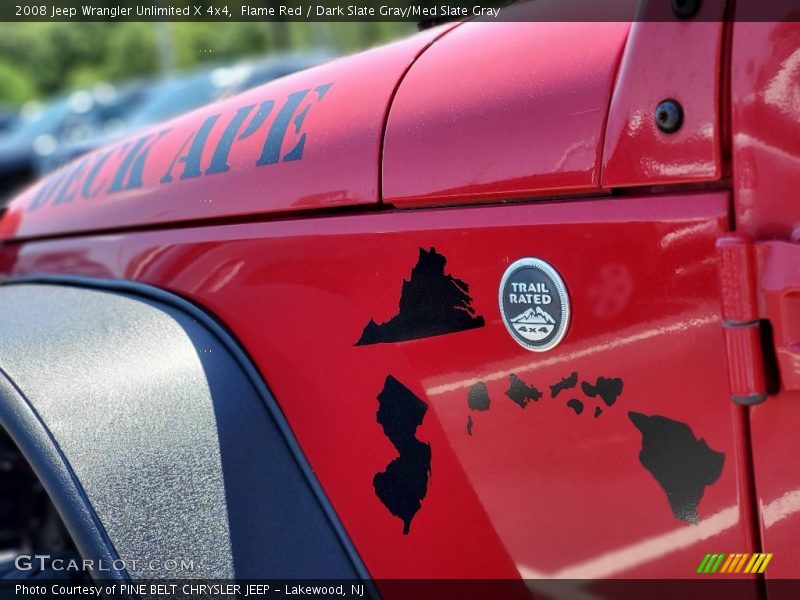 Flame Red / Dark Slate Gray/Med Slate Gray 2008 Jeep Wrangler Unlimited X 4x4