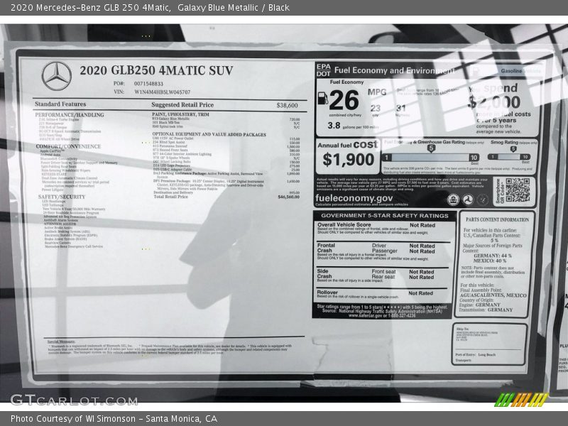 Galaxy Blue Metallic / Black 2020 Mercedes-Benz GLB 250 4Matic