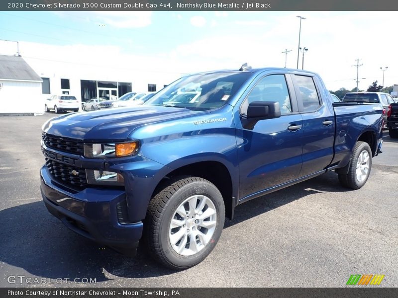 Northsky Blue Metallic / Jet Black 2020 Chevrolet Silverado 1500 Custom Double Cab 4x4
