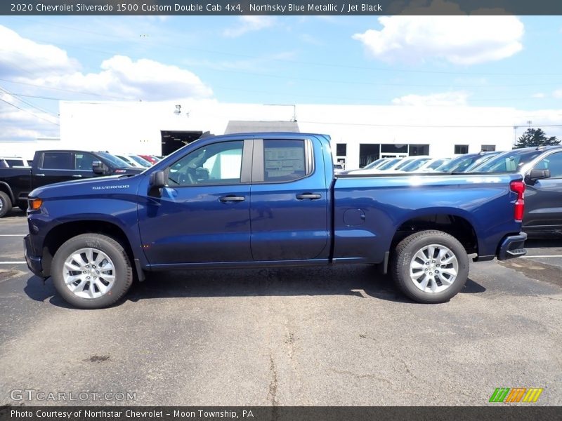 Northsky Blue Metallic / Jet Black 2020 Chevrolet Silverado 1500 Custom Double Cab 4x4