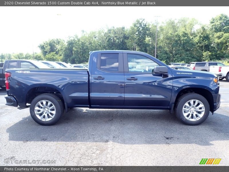 Northsky Blue Metallic / Jet Black 2020 Chevrolet Silverado 1500 Custom Double Cab 4x4