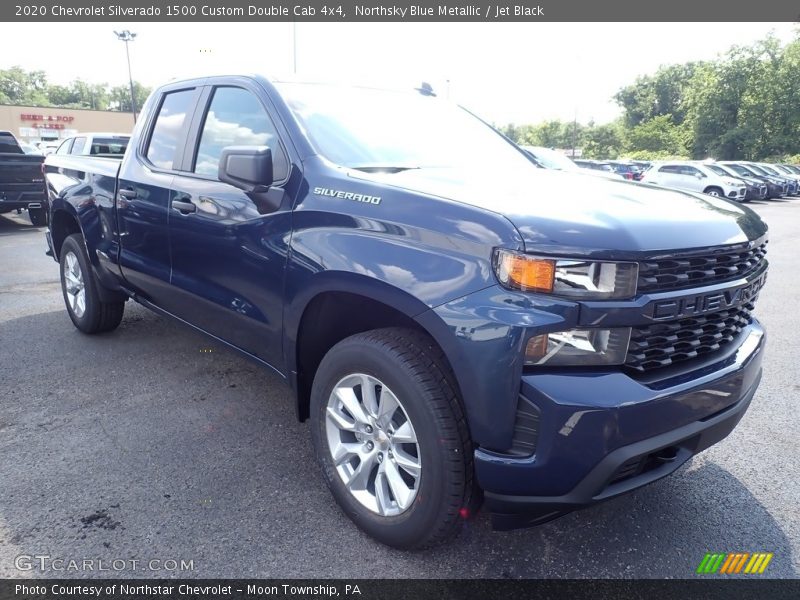 Northsky Blue Metallic / Jet Black 2020 Chevrolet Silverado 1500 Custom Double Cab 4x4