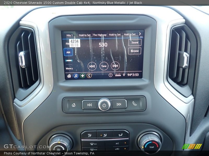 Northsky Blue Metallic / Jet Black 2020 Chevrolet Silverado 1500 Custom Double Cab 4x4