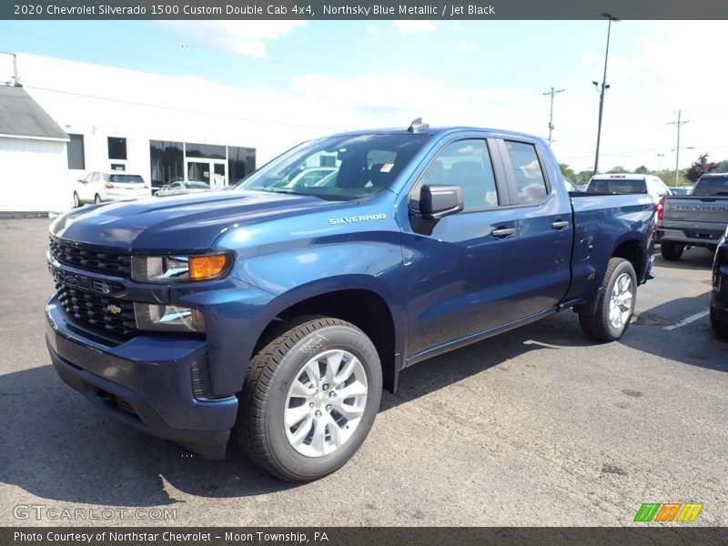 Northsky Blue Metallic / Jet Black 2020 Chevrolet Silverado 1500 Custom Double Cab 4x4
