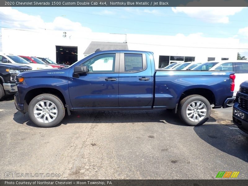 Northsky Blue Metallic / Jet Black 2020 Chevrolet Silverado 1500 Custom Double Cab 4x4