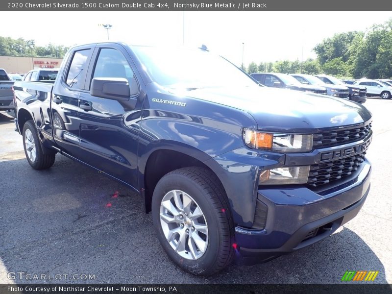 Northsky Blue Metallic / Jet Black 2020 Chevrolet Silverado 1500 Custom Double Cab 4x4
