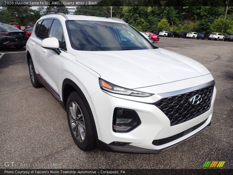Quartz White / Black 2020 Hyundai Santa Fe SEL AWD