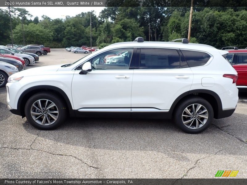 Quartz White / Black 2020 Hyundai Santa Fe SEL AWD