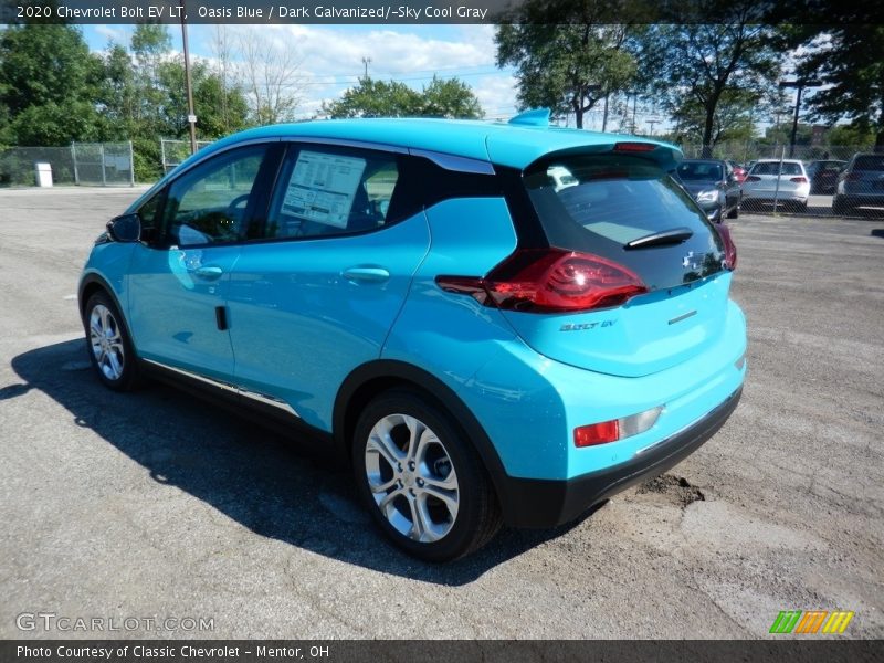 Oasis Blue / Dark Galvanized/­Sky Cool Gray 2020 Chevrolet Bolt EV LT