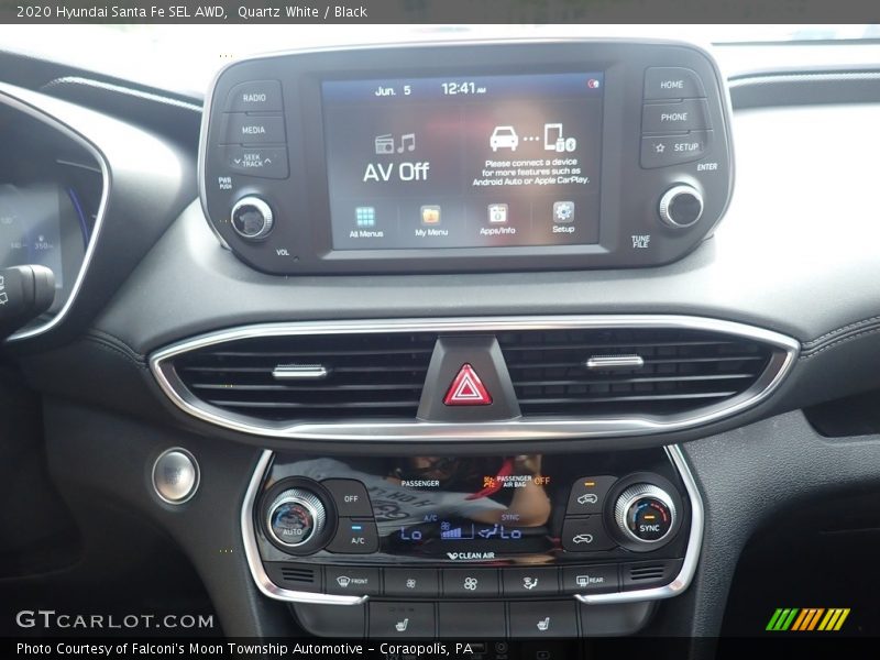 Quartz White / Black 2020 Hyundai Santa Fe SEL AWD