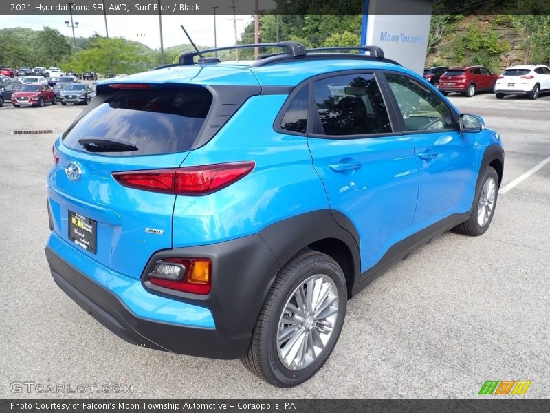 Surf Blue / Black 2021 Hyundai Kona SEL AWD