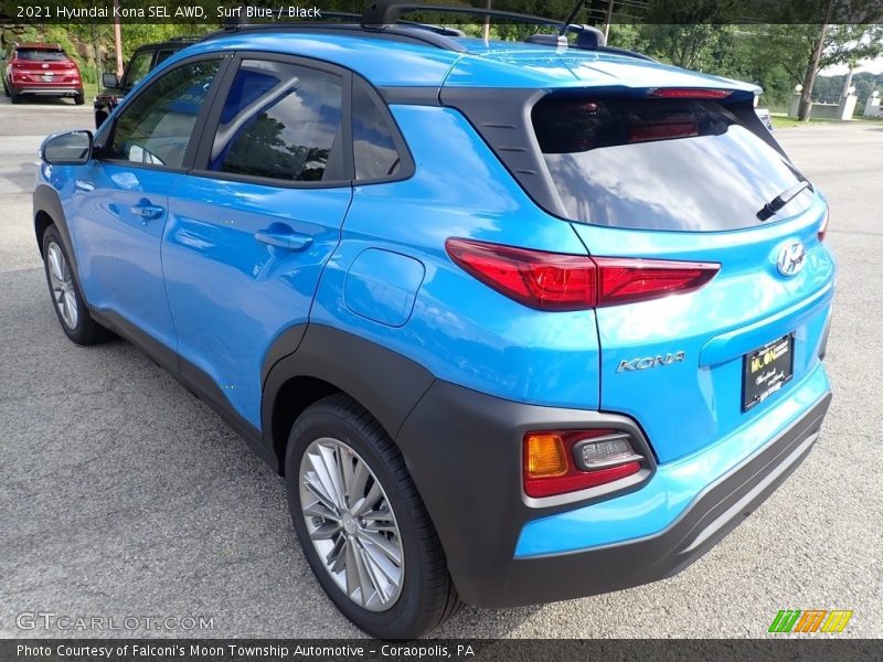 Surf Blue / Black 2021 Hyundai Kona SEL AWD