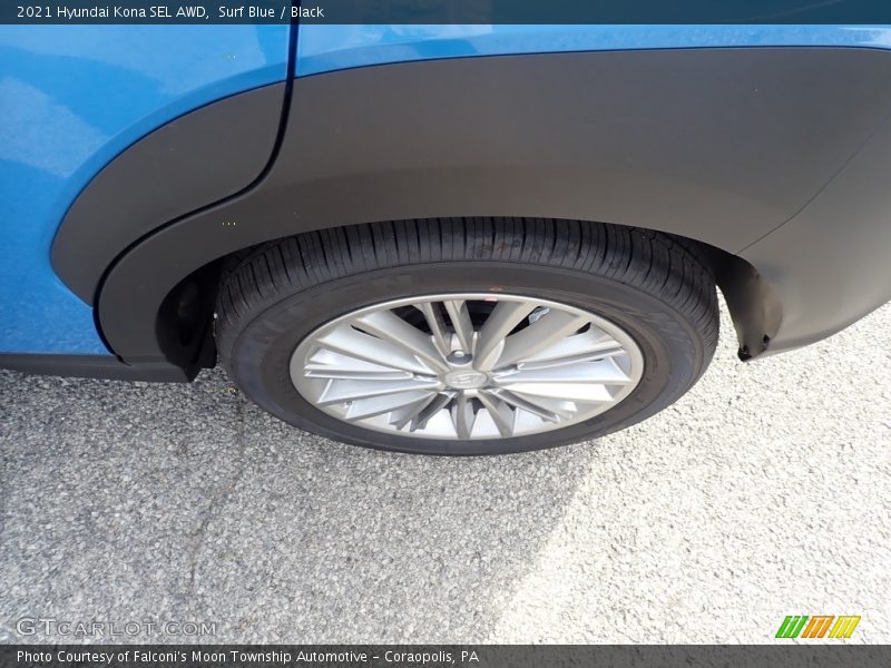 Surf Blue / Black 2021 Hyundai Kona SEL AWD
