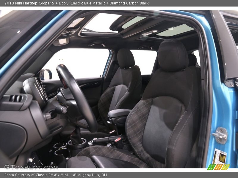 Electric Blue Metallic / Diamond Carbon Black 2018 Mini Hardtop Cooper S 4 Door