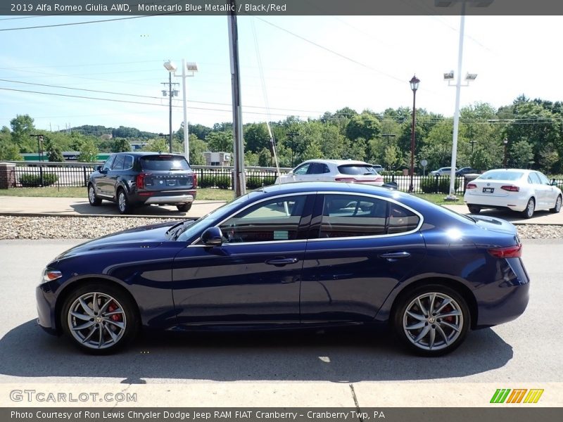 Montecarlo Blue Metallic / Black/Red 2019 Alfa Romeo Giulia AWD