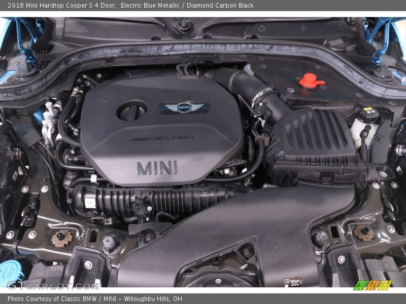 Electric Blue Metallic / Diamond Carbon Black 2018 Mini Hardtop Cooper S 4 Door