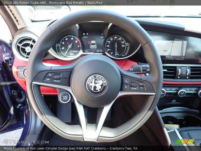 Montecarlo Blue Metallic / Black/Red 2019 Alfa Romeo Giulia AWD