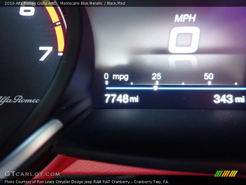 Montecarlo Blue Metallic / Black/Red 2019 Alfa Romeo Giulia AWD