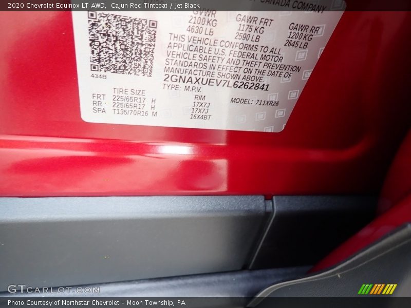 Cajun Red Tintcoat / Jet Black 2020 Chevrolet Equinox LT AWD